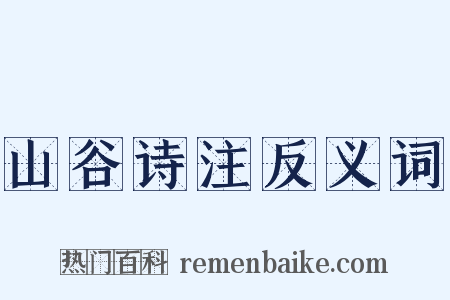 山谷诗注反义词是什么意思的图片